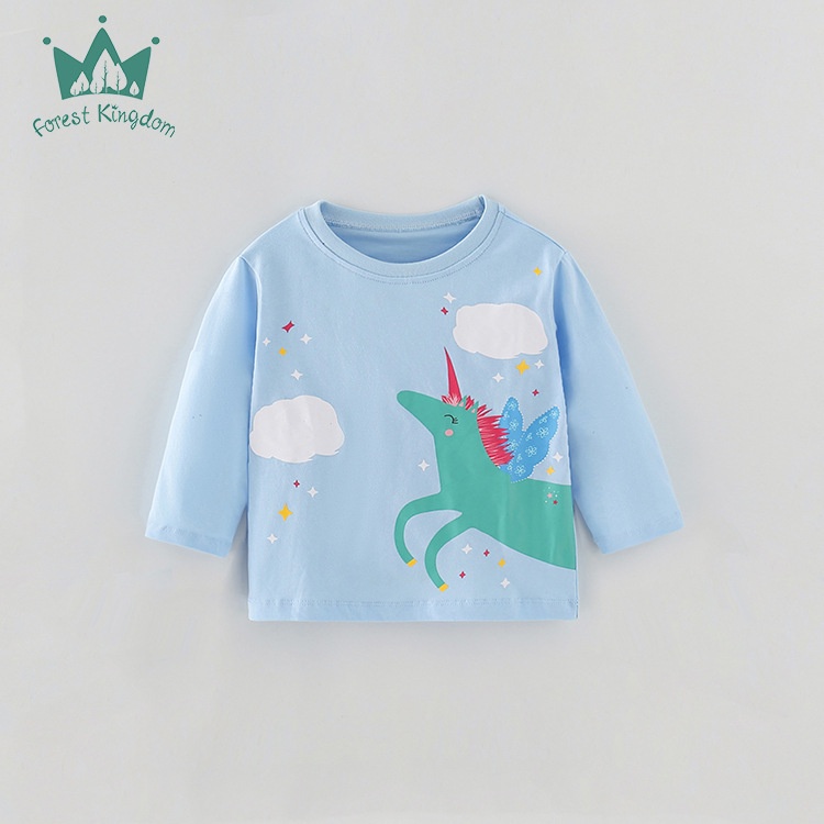 Mã 210475 áo thun dài tay họa tiết pony, kì lân xinh đẹp cho bé gái