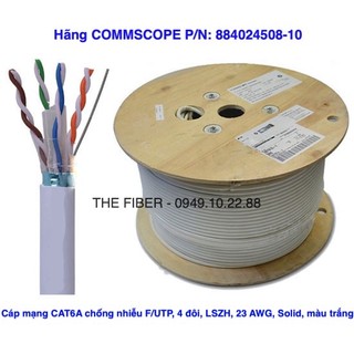 50m cáp mạng cat6a chống nhiễu f/utp 4 đôi lszh 23 awg solid màu trắng
