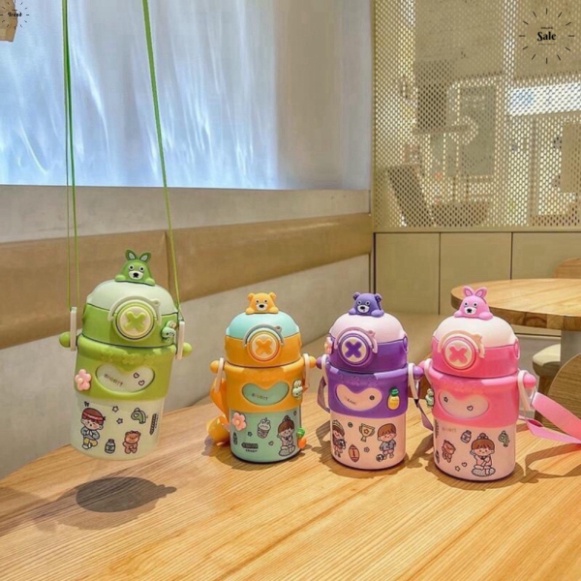 Bình giữ nhiệt Inox 500ml cho bé hình chữ X, hình thú siêu dễ thương  . didoo_shop