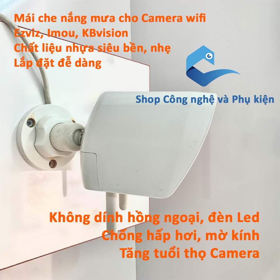 Mái che mưa che nắng chống nước bằng nhựa abs độ bền cao cho camera wifi ngoài trời Ezviz Imou KBvison