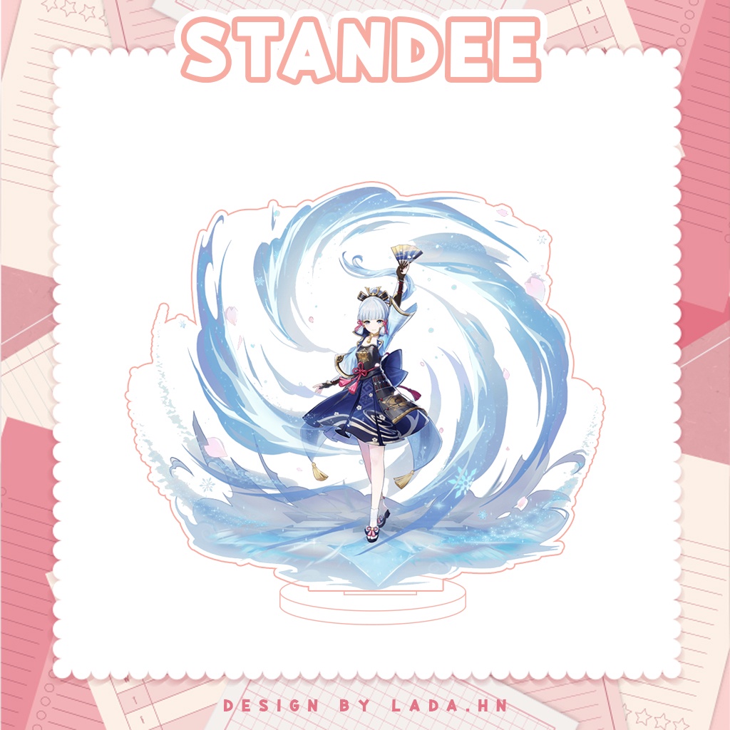Móc khóa mô hình standee đứng để bàn Ayaka Genshin Impact Lada anime đáng yêu chibi trang trí quà tặng