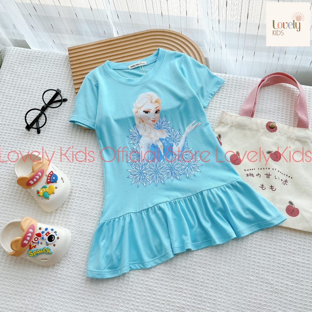 Váy Đầm Cho Bé Gái Minky Mom Chính Hãng Vải Thun Lạnh 10-26kg  Váy Cho Bé Gái Mặc Mùa Hè Tay Ngắn ĐẦM CỘC TAY