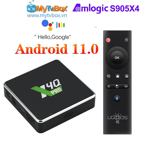 Smart Tivi Box Ugoos X4Q Pro  Android 11 CPU Amlogic S905X4 RAM 4GB DDR4 Bộ Nhớ 32GB