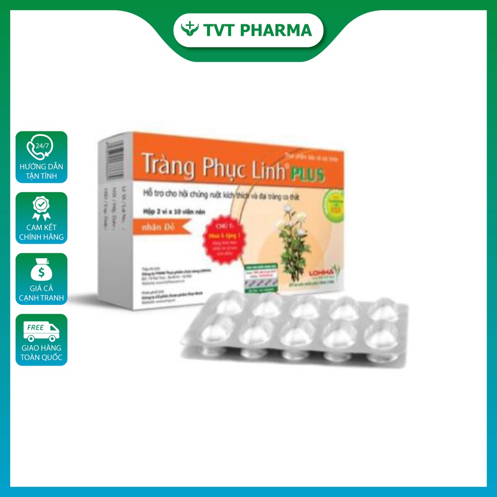 Tràng Phục Linh Plus Hỗ trợ cân bằng hệ vi khuẩn có ích đường ruột ( Hộp 20 Viên )