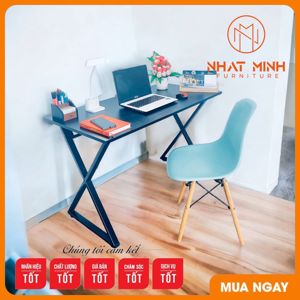 Bàn Làm Việc Chữ X, Bàn Học Tập, Gaming Chân Sắt Sơn Tĩnh Điện, Mặt Gỗ Công Nghiệp Cao Cấp