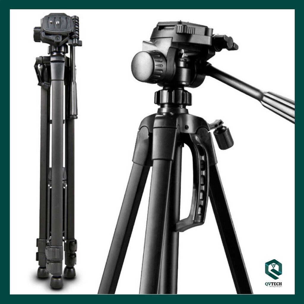 Tripod Điện Thoại Chân Máy Ảnh, Quay Phim Weifeng WT 3520 Khung Nhôm Cao Cấp, Chính Hãng Đầy Đủ Phụ Kiện Đi Kèm