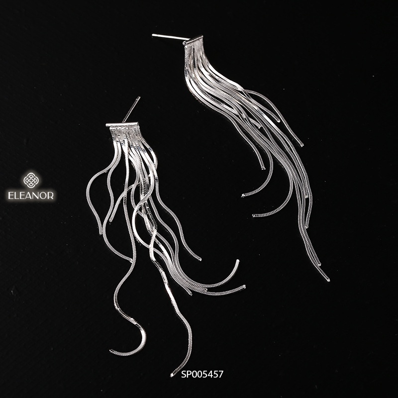 Bông tai nữ chuôi bạc 925 Eleanor Accessories dạng sợi tua rua phụ kiện trang sức 5457