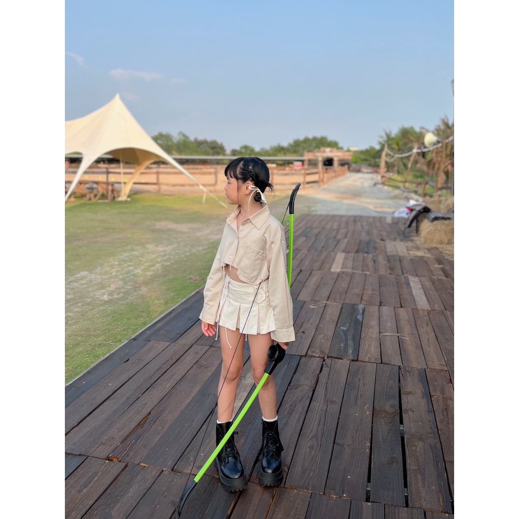 Áo sơ mi croptop tay dài với túi đựng đồ GLEE TOP - Thời trang cho Mẹ & Bé - A-43