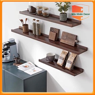 Kệ Gỗ Treo Tường Màu Nâu Kệ Gỗ Dài 80-120cm Để Khung Ảnh Quà Lưu Niệm Đồ Dùng Cá Nhân MN-04