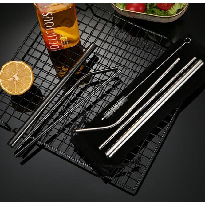 Bộ 3 ống hút inox kèm cọ rửa