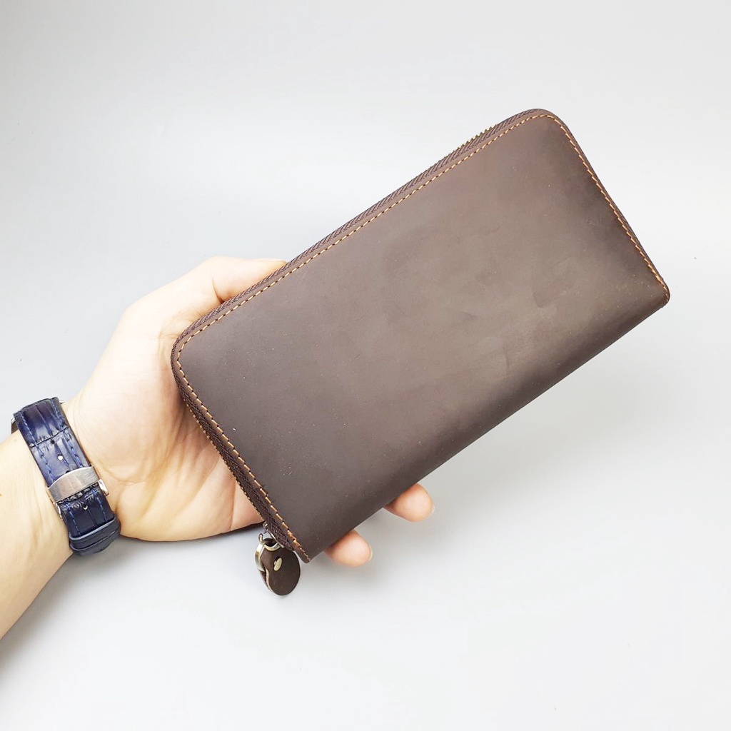 Ví dài cầm tay nam da bò sáp WL119  - BH 3 Năm, ví da nam công sở