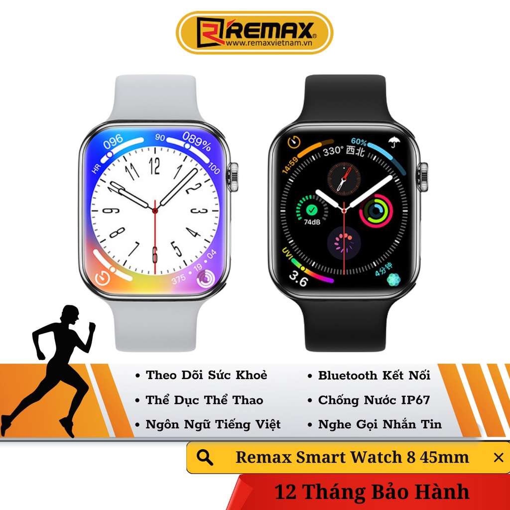 Đồng Hồ Thông Minh Remax Smart Watch 8 45mm - Đầy Đủ Tính Năng Theo Dõi Sức Khỏe, Thể Dục, Nghe Gọi - Remax BH 12 Tháng
