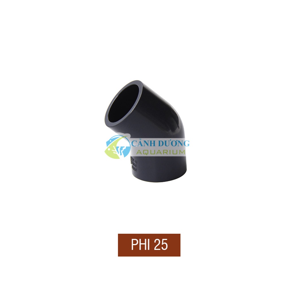 Co góc màu đen ĐEN U-PVC 45 độ  Phi 32-25-20 chuyên dùng cho hồ cá