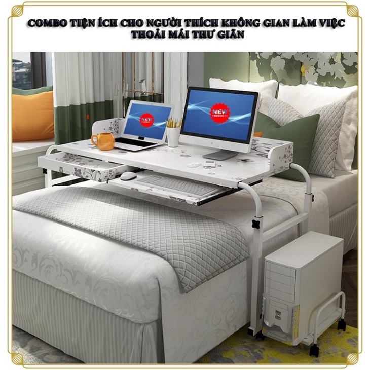 Bàn làm việc,Bàn học di động nâng hạ cao thấp có ngăn kéo mặt gỗ cao cấp khung thép chịu lực,kích thước 120*45cm | BigBuy360 - bigbuy360.vn