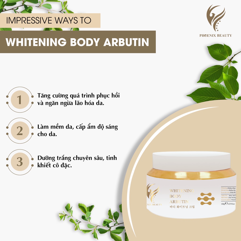 Kem Body Arbutin Dưỡng Da Trắng Mịn sau 7 Ngày Sử Dụng