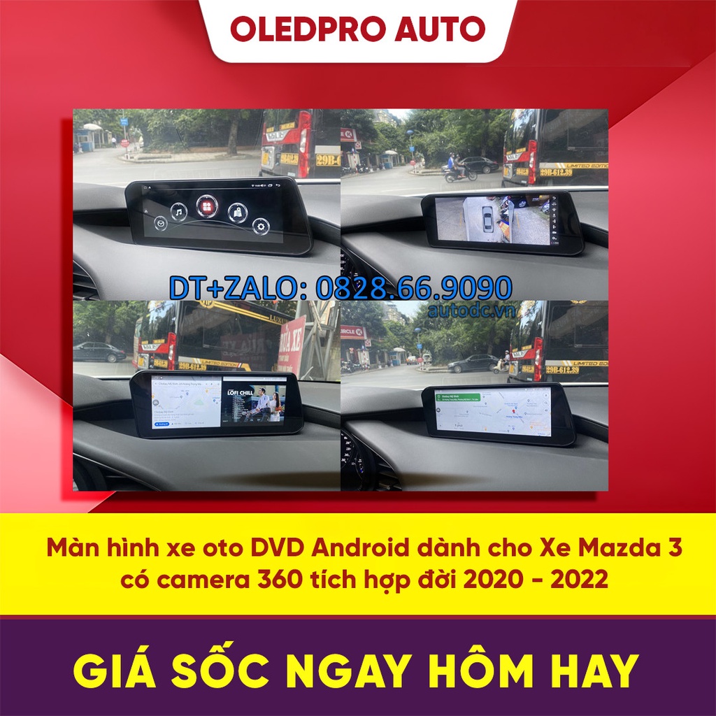 Màn hình xe oto DVD Android dành cho Xe Mazda 3 có camera 360 tích hợp đời 2020 - 2022