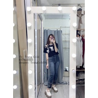 Quần jeans thêu chữ ống đứng hàng QC đẹp