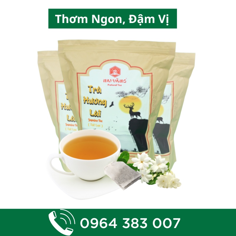 Combo 2 Gói Trà Xanh Túi Lọc Lài Hiệu Con Nai Vàng