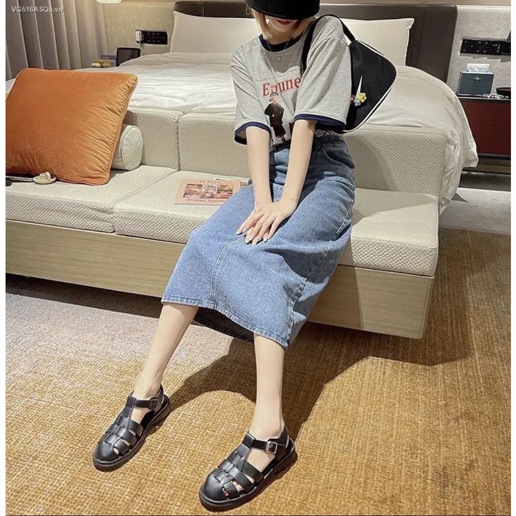 Giày Sandal Rọ nữ đan 3 NAN ngang phong cách Nhật cao 2cm