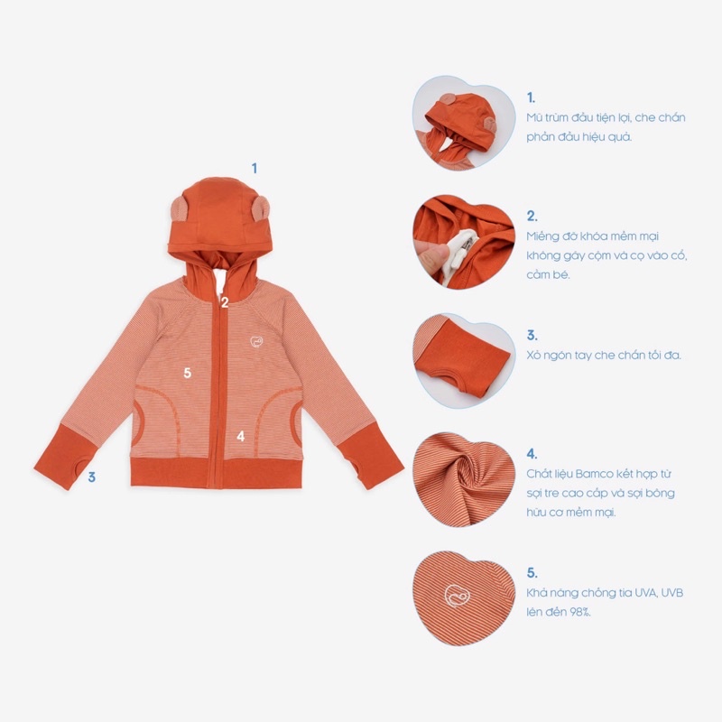 Áo chống nắng đa năng tai gấu BU