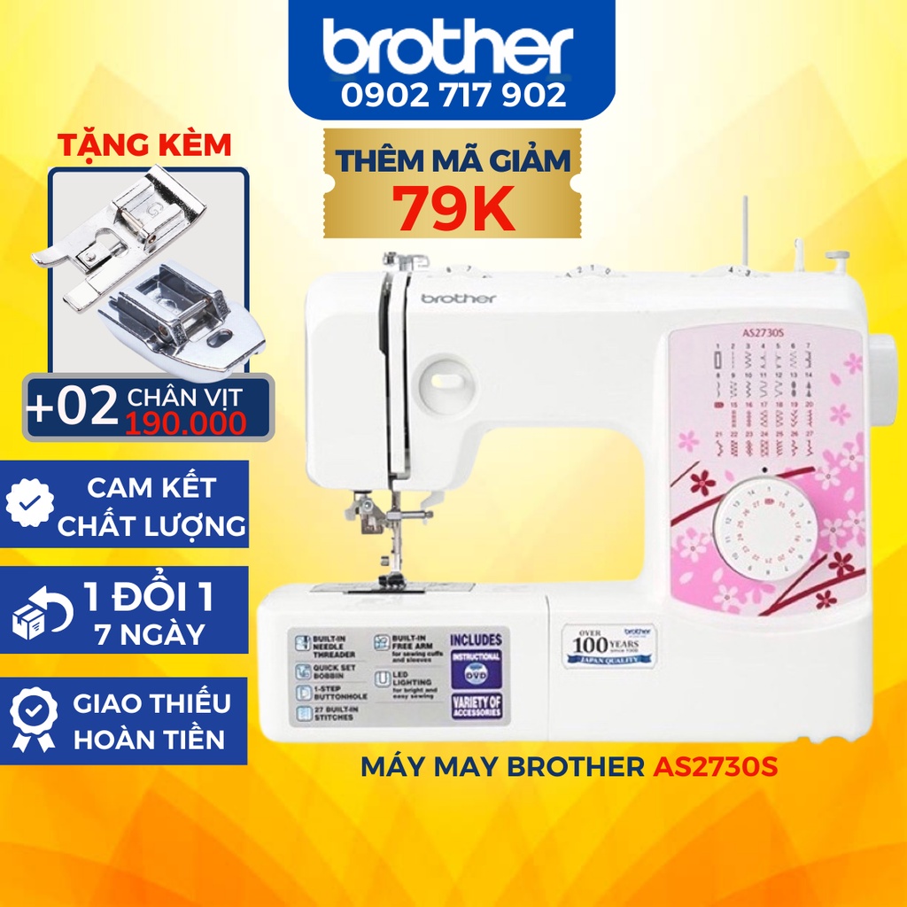 Máy May Gia Đình Brother AS2730S (TẶNG bộ 2 chân vịt )