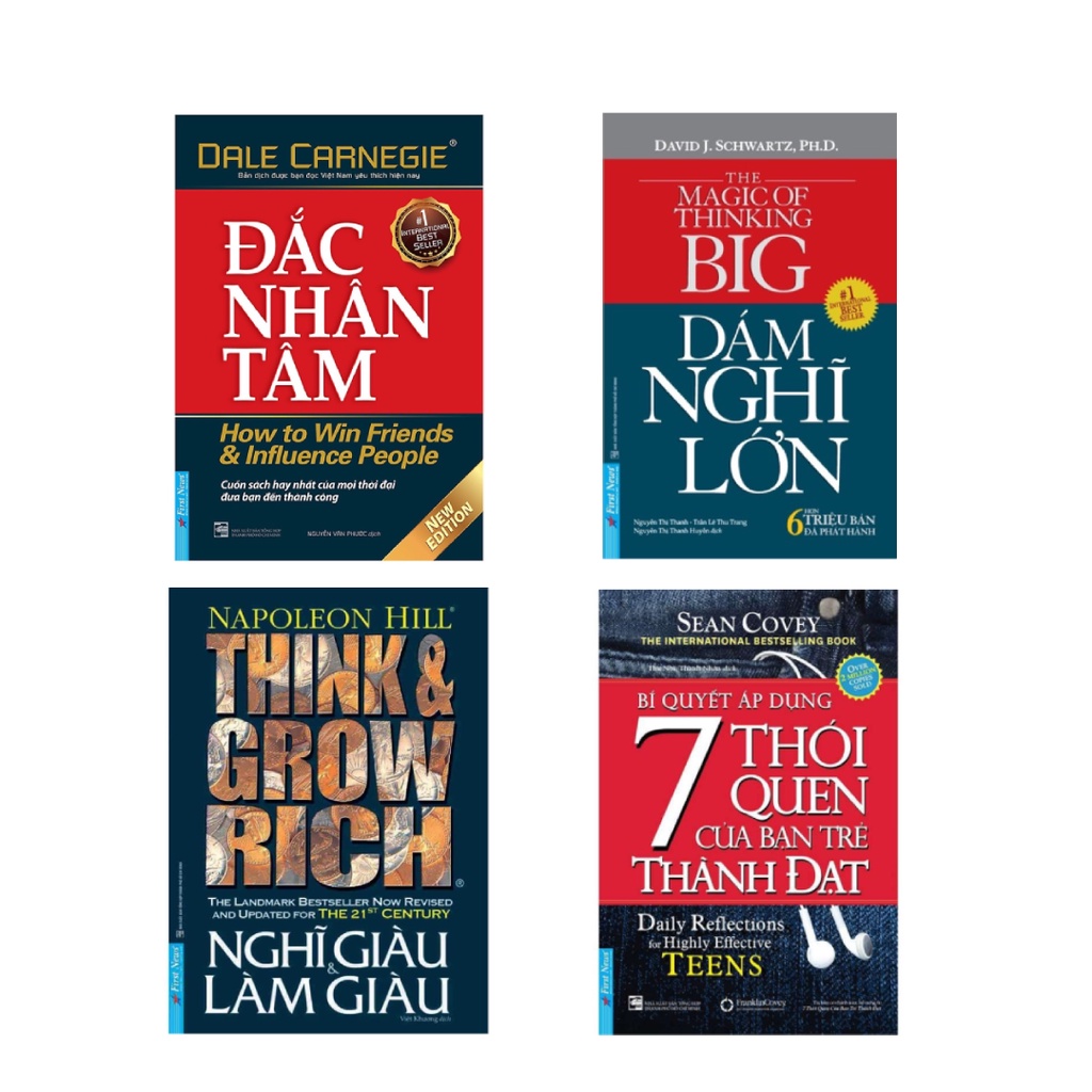 Bộ Sách Khổ Nhỏ : Đắc Nhân Tâm, Dám Nghĩ Lớn, Nghĩ Giàu &amp; Làm Giàu, Bí Quyết Áp Dụng 7 Thói Quen Của Bạn Trẻ Thành Đạt