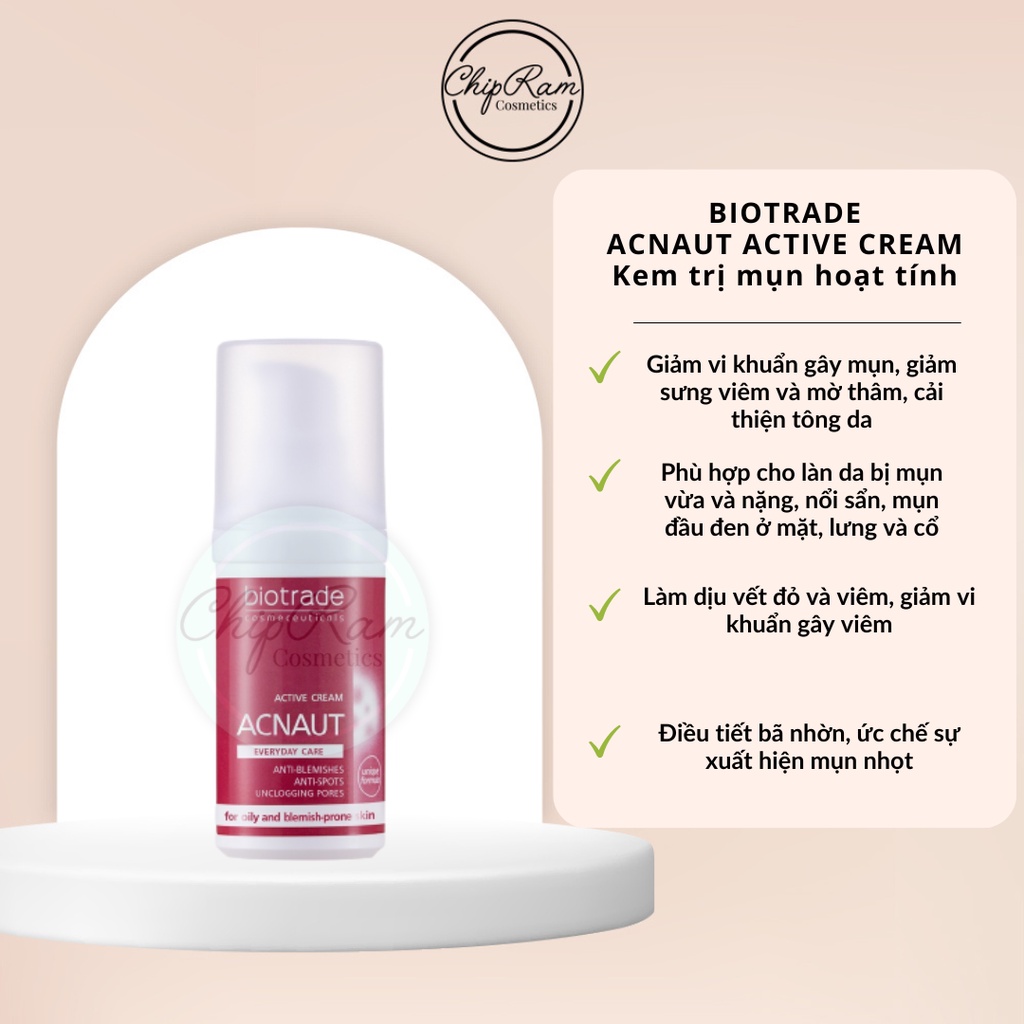 KEM GIẢM MỤN HOẠT TÍNH BIOTRADE ACNAUT ACTIVE CREAM 5ml