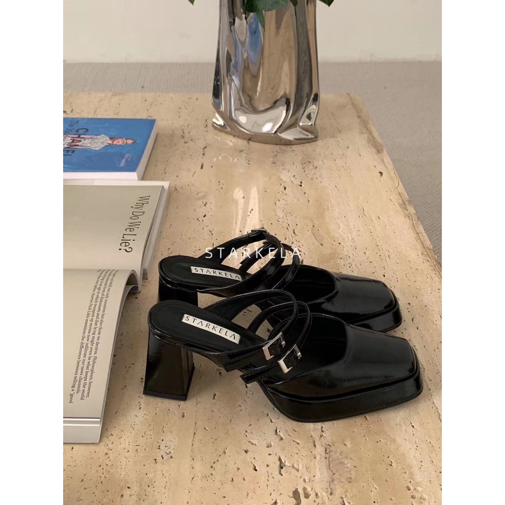 Xăng Đan Nữ Mary Jane Cao Gót Nữ Gót Vuông Mũi Vuông Đế Chống Thấm Nước WESTIE STUDIO - A290.GN