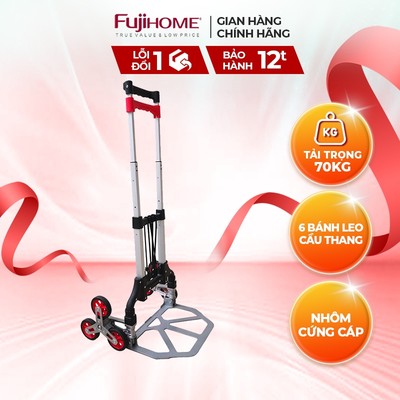 Xe kéo đẩy leo cầu thang 6 bánh rút gọn FUJIHOME CC-675 tải trọng 70kg - Hàng nhập khẩu chính hãng