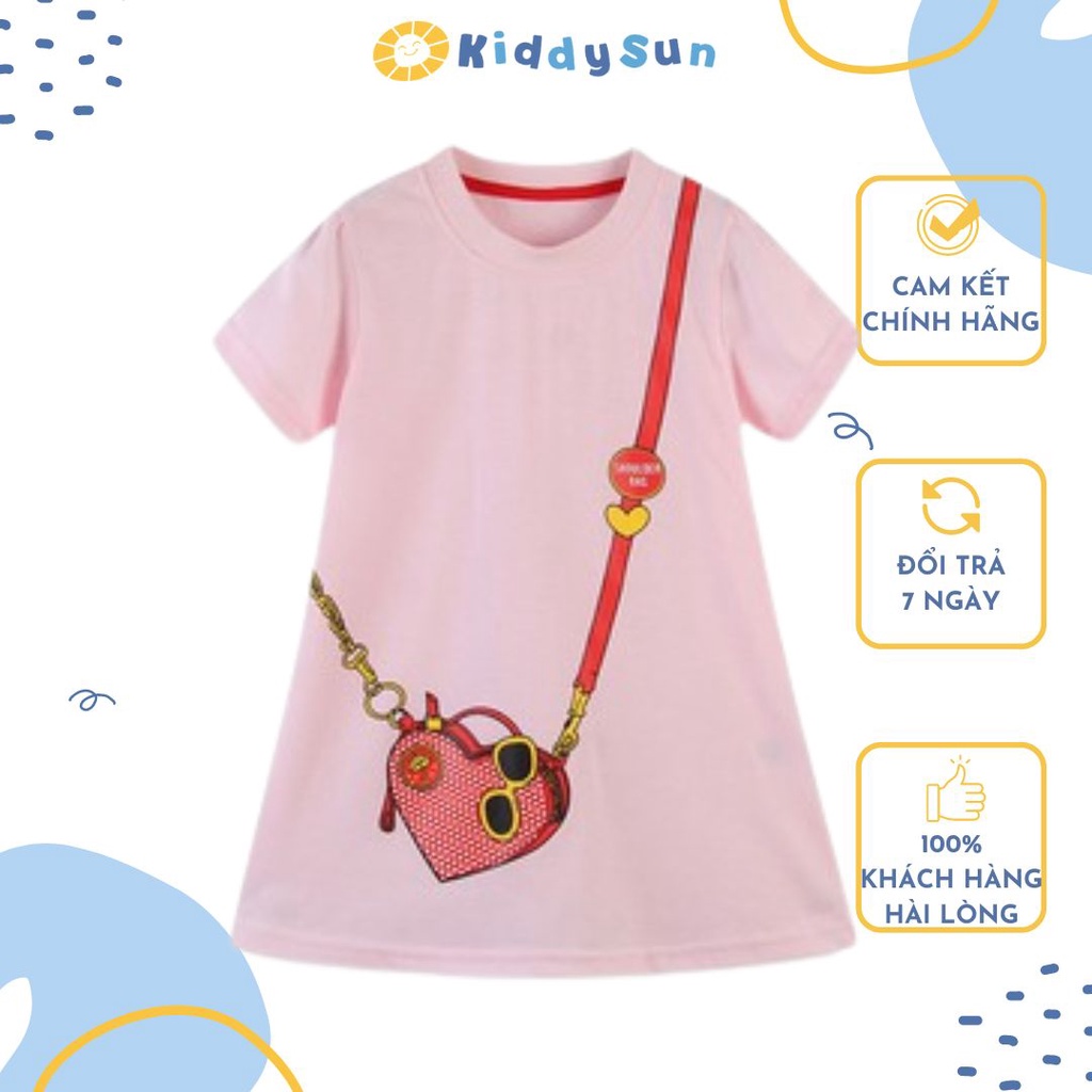 Váy trẻ em hồng họa tiết túi xinh Sophia P07