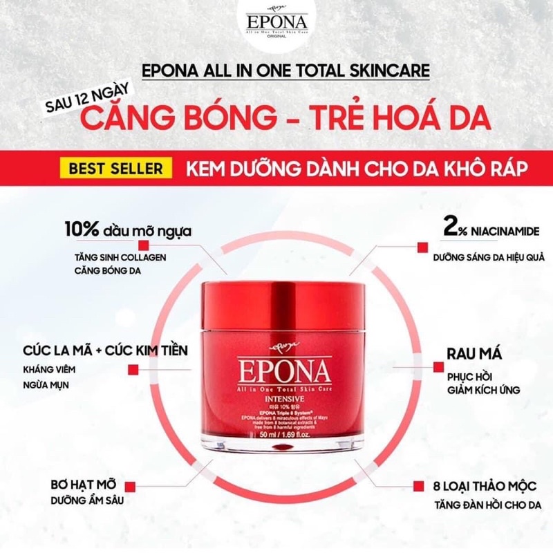 Kem dưỡng Epona Premium Salmon Cream 50ml