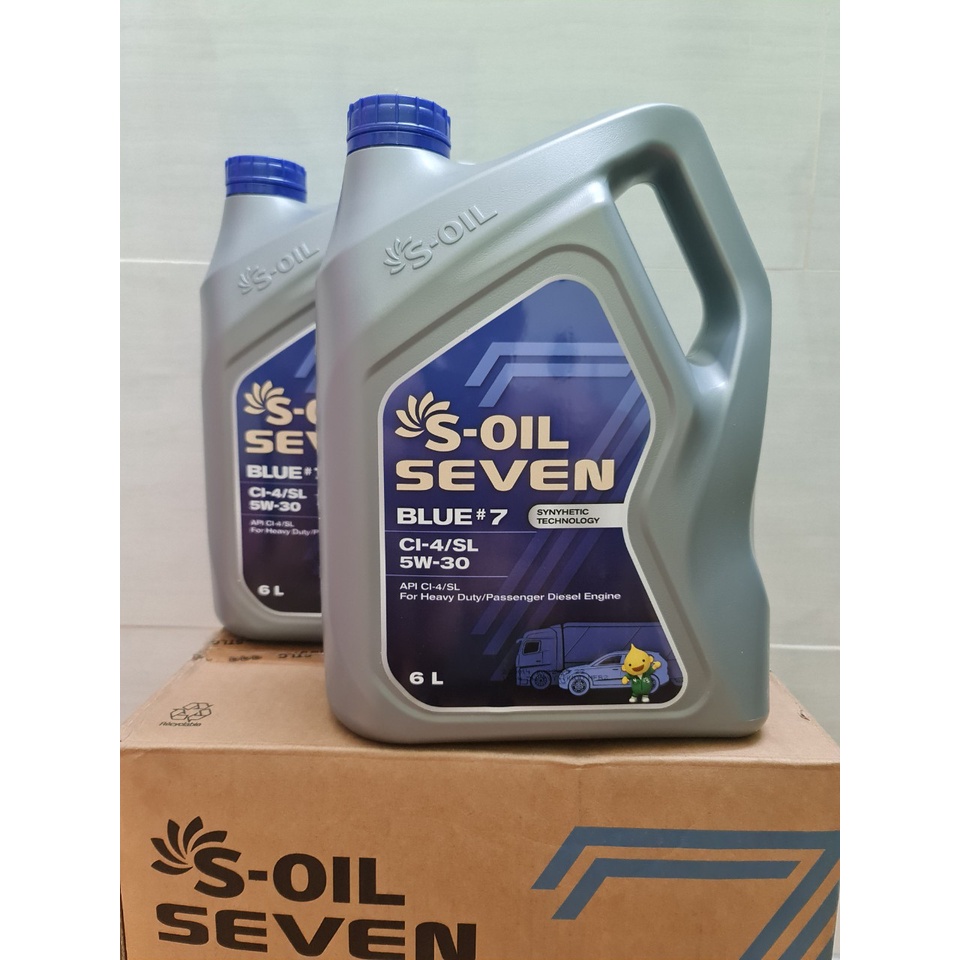 Nhớt ô tô máy dầu S-Oil Blue #7 API CI-4/SL 5W30 -6L