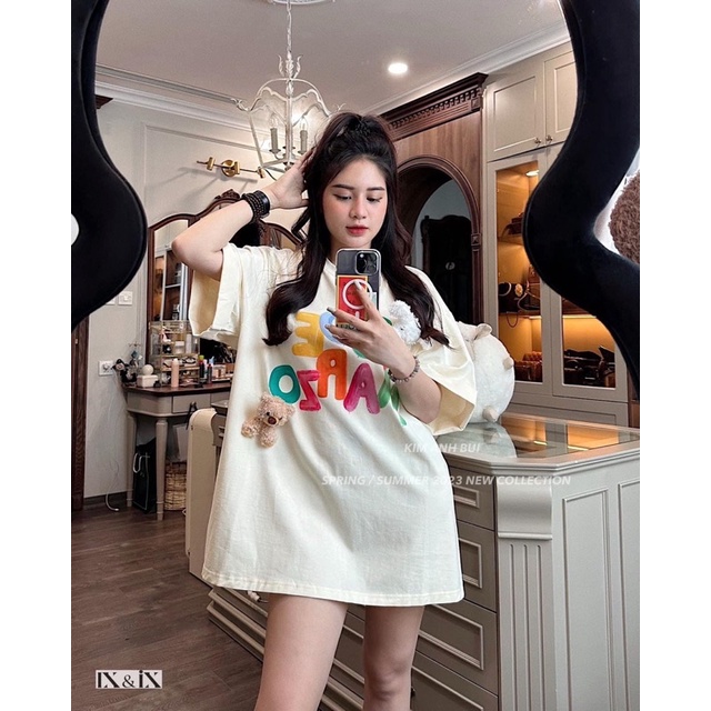 Áo phông 13de marzo đính gấu thỏ bông kim anh bùi