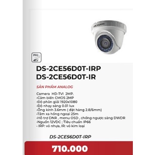 Camera 2Mp full HD 1080P HIKVISION DS-2CE56D0T-IRP, Hàng chính hãng