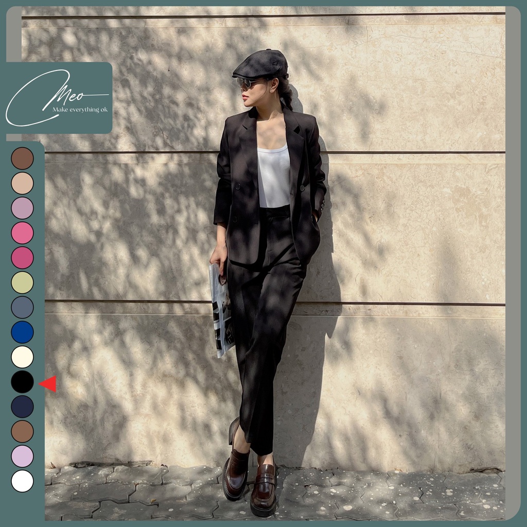 Áo blazer nữ áo vest dài tay màu đen | BigBuy360 - bigbuy360.vn