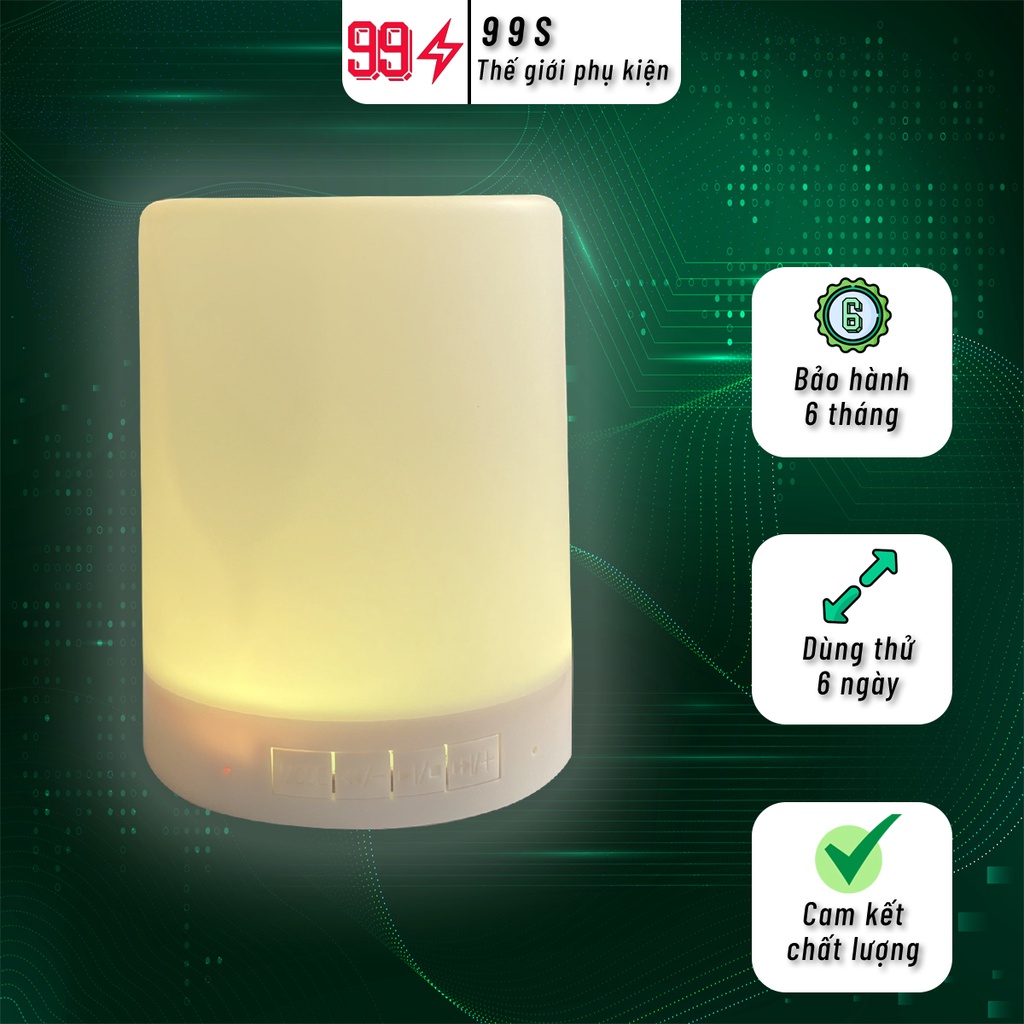 Loa bluetooth kết hợp đèn ngủ để bàn, cảm ứng đổi màu theo nhạc KC
