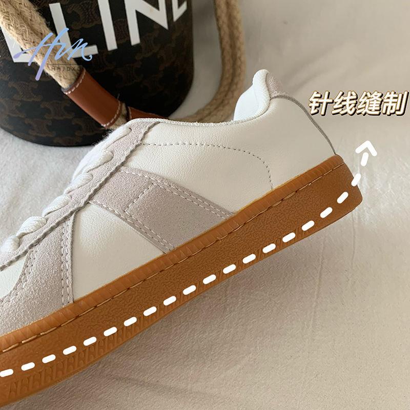 Giày Thể Thao Đế Bằng Màu Trắng Dễ Phối Đồ Thời Trang Phong Cách Hàn Quốc Cho Nữ