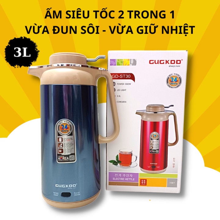 ẤM SIÊU TỐC ĐA NĂNG 2IN1 KIÊM BÌNH Ủ - ST30, DUNG TÍCH 3L GIỮ NHIỆT TRONG 24H
