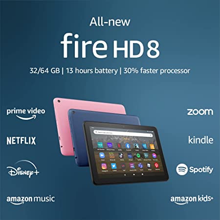 MÁY TÍNH BẢNG AMAZON FIRE HD 8 - NĂM 2022 - BẢO HÀNH 6 THÁNG -