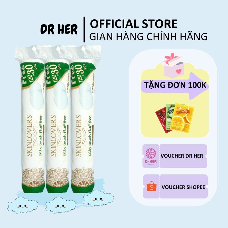 Bông tẩy trang Skinlovers 120+30 miếng SKLV5044