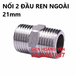 nối 2 đầu ren ngoài kép nối inox 21