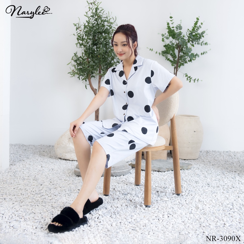 BỘ PYJAMA ÁO CỘC QUẦN LỬNG CHẤT COTTON CAO CẤP NARYLEE MÃ NR-3090