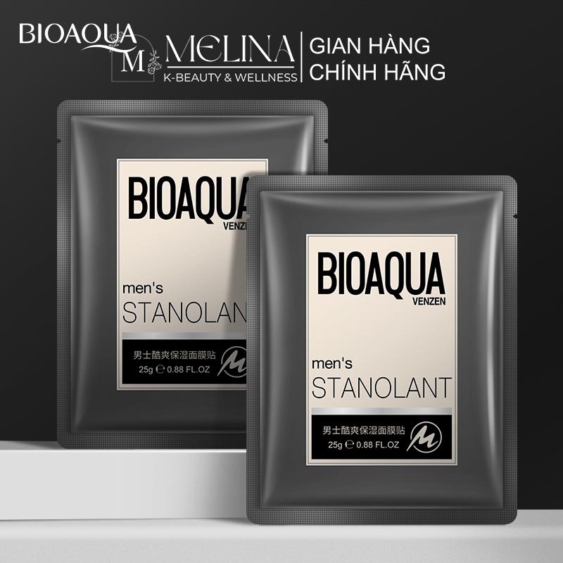 Mặt Nạ Giấy 4 Trong 1 Cho Nam Giới BIOAQUA Venzen Men's Stanolant Cấp Ẩm, Kiềm Dầu, Trẻ Hóa, Se Khí Lỗ Chân Lông 25g