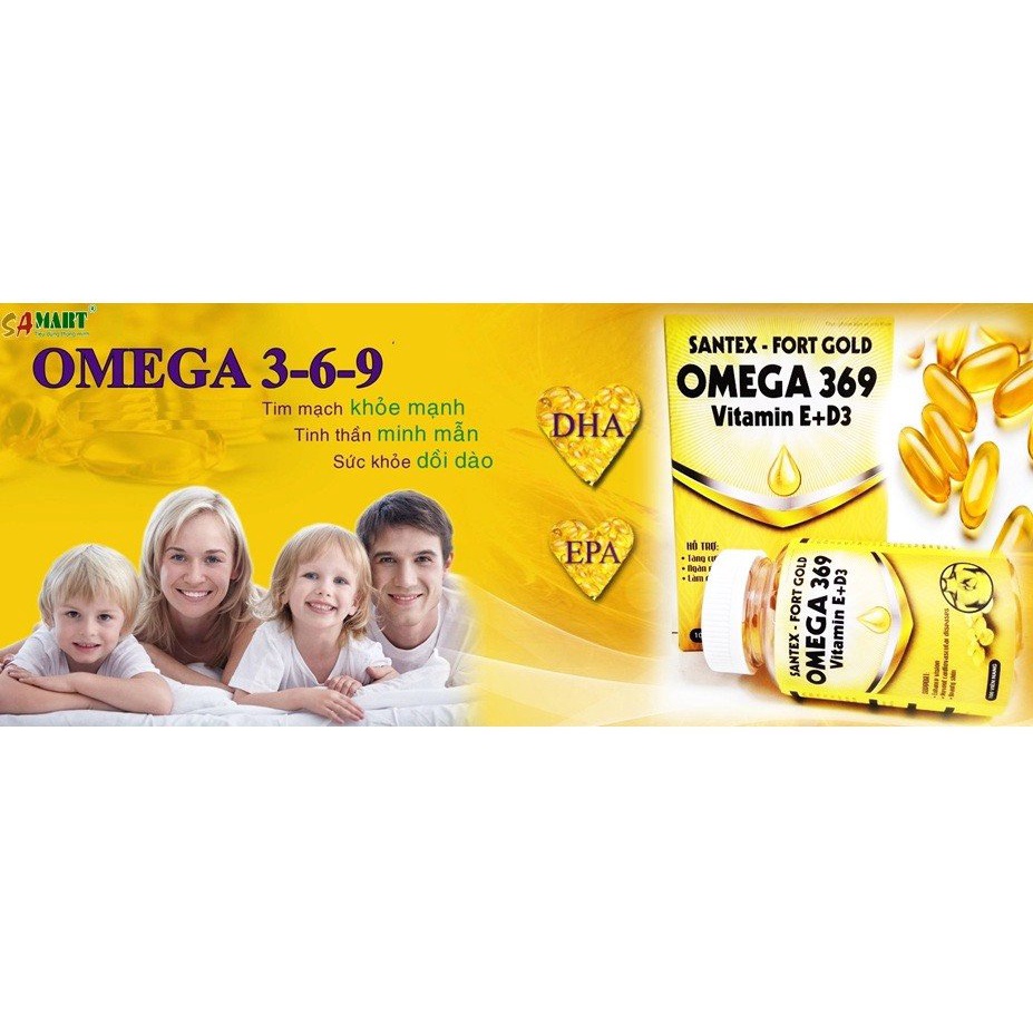 Dầu cá Đức Omega 3 80 viên hỗ trợ phát triển não bộ/ TPBVSK Santex Omega 369 100 viên