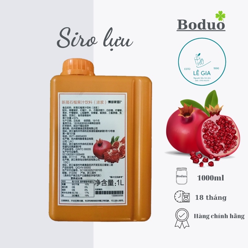 Siro lựu Boduo chai 1kg