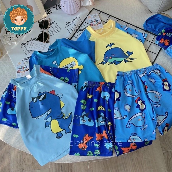 Set bộ đồ bơi chất thun co giãn cho bé trai