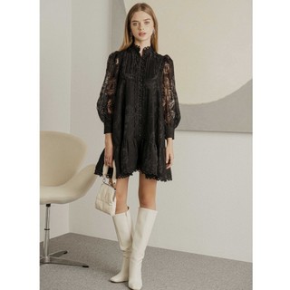 Đầm váy nữ MARC FASHION sheer hạ eo viền ren nhấn hàng nút TRVH014922