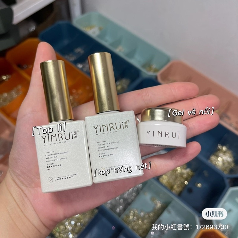 Set 3 tráng gương yinrui: top lì ko lem ,top cọ nét , gel nổi tráng nhập siêu sịn