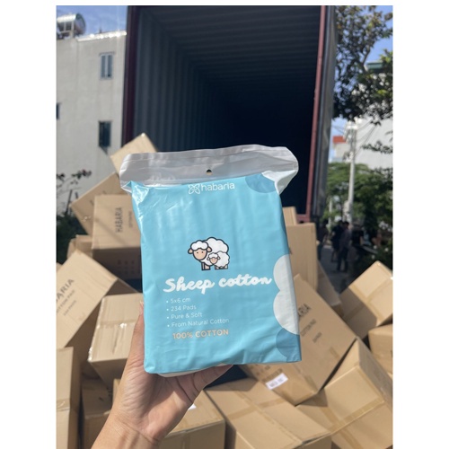Bông tẩy trang cừu Habaria Sheep Cotton 234 miếng