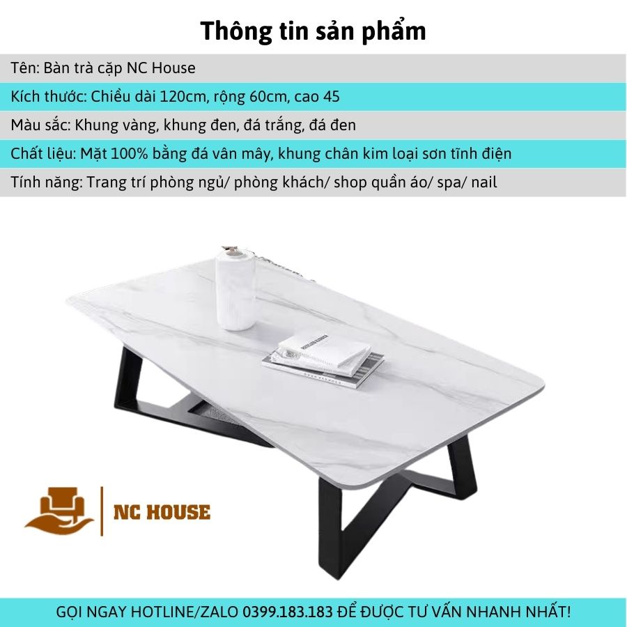 Đơn tỉnh ib shop - Bàn trà đơn Sofa phòng khách mặt đá vân mây chữ nhật chân kim loại chữ Y chéo sang trọng, hiện đại | BigBuy360 - bigbuy360.vn